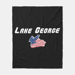 Lake George NY Patriotischer Adler Fleece-Decke Fleecedecke