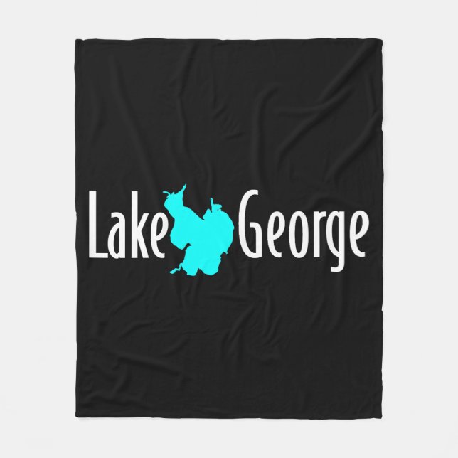 Lake George NY See Silhouette Fleece-Decke Fleecedecke (Vorderseite)