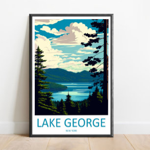 Lake George Reise Druck Wandkunst Lake George Wand Poster