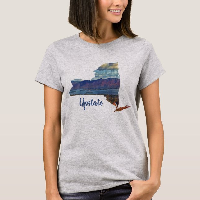 Lake George Upstate New York Anpassbare Frauen T-Shirt (Vorderseite)