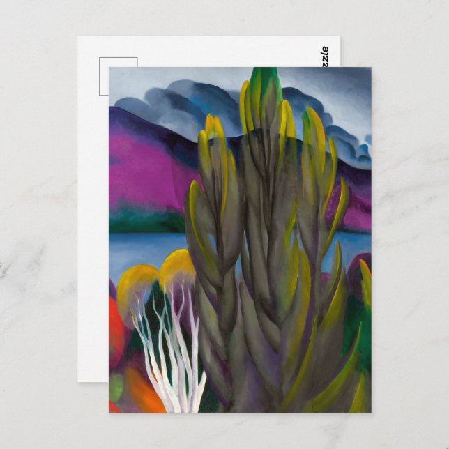 Lake George White Birch | Georgia O'keeffe | Postkarte (Vorne/Hinten)