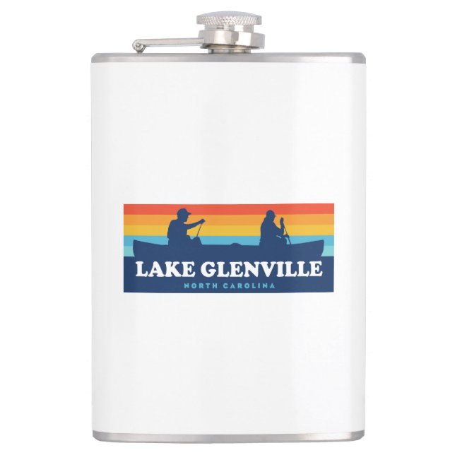 Lake Glenville North Carolina Canoe Flachmann (Vorderseite)