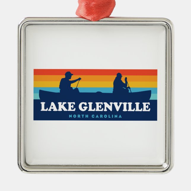 Lake Glenville North Carolina Canoe Ornament Aus Metall (Vorne)