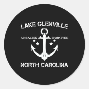 Lake Glenville North Carolina Lustiger Angels Camp Runder Aufkleber
