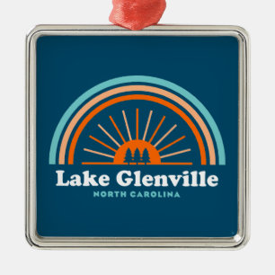 Lake Glenville North Carolina Rainbow Ornament Aus Metall