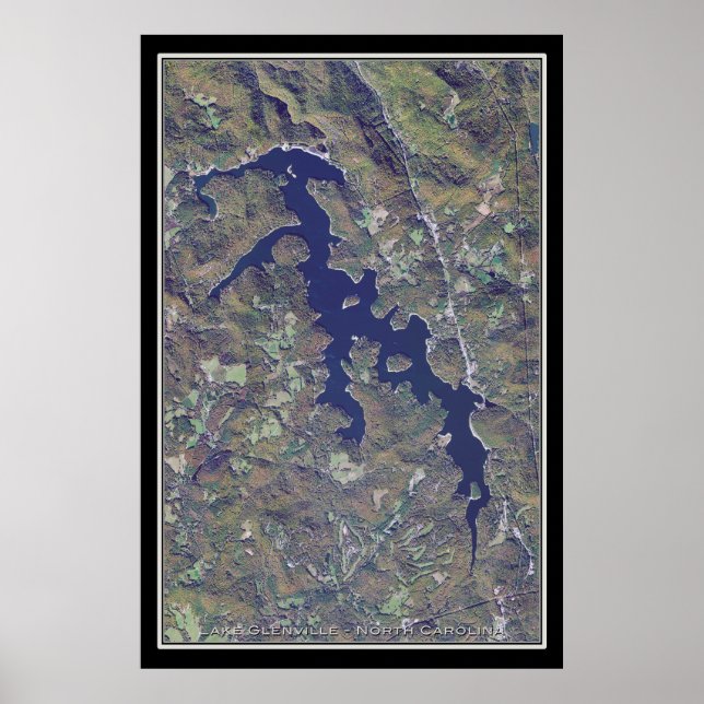 Lake Glenville North Carolina Satellite-Poster Kar Poster (Vorne)