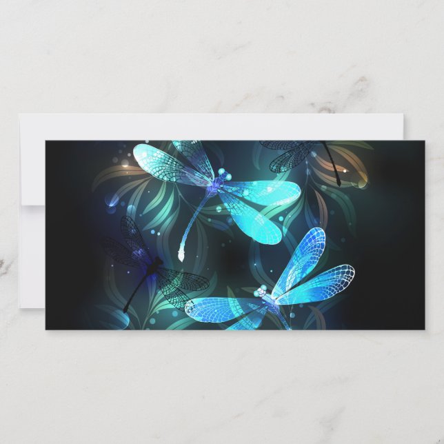 Lake Glows Dragonflies Dankeskarte (Vorderseite)
