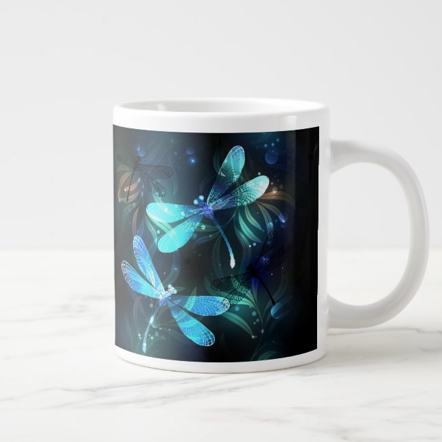 Lake Glows Dragonflies Jumbo-Tasse (Rechts)