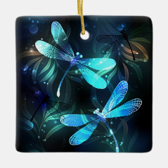 Lake Glows Dragonflies Keramikornament (Vorderseite)