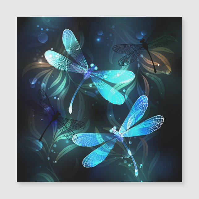Lake Glows Dragonflies Magneteinladung (Vorderseite)