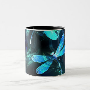 Lake Glows Dragonflies Zweifarbige Tasse