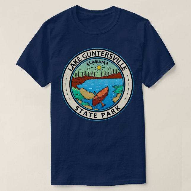 Lake Guntersville Staat Park Alabama Abzeichen TSh T-Shirt (Design vorne)