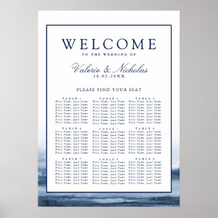 Lake Harbor Fog Wedding   9 Table   Seating Chart Poster