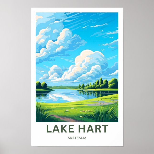 Lake Hart Australia Travel Print Poster (Vorne)