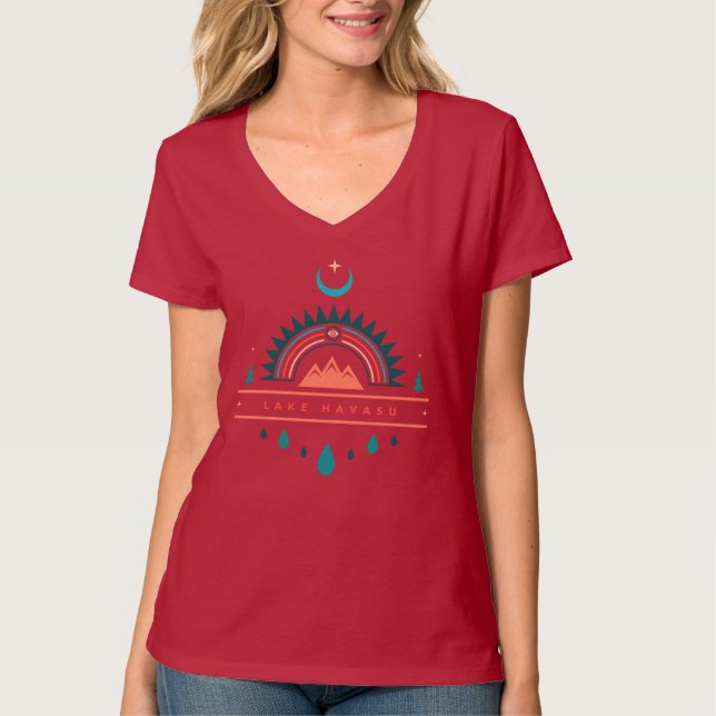 LAKE HAVASU ARIZONA Regenbogenmond T-Shirt (Vorderseite)