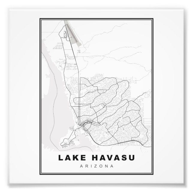 Lake Havasu City Map Fotodruck (Vorne)