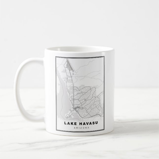 Lake Havasu City Map Kaffeetasse (Links)