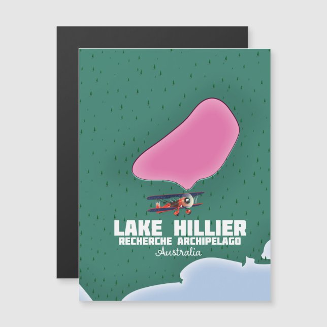 Lake Hillier Australian Map. Magnetkarte (Vorne/Hinten)