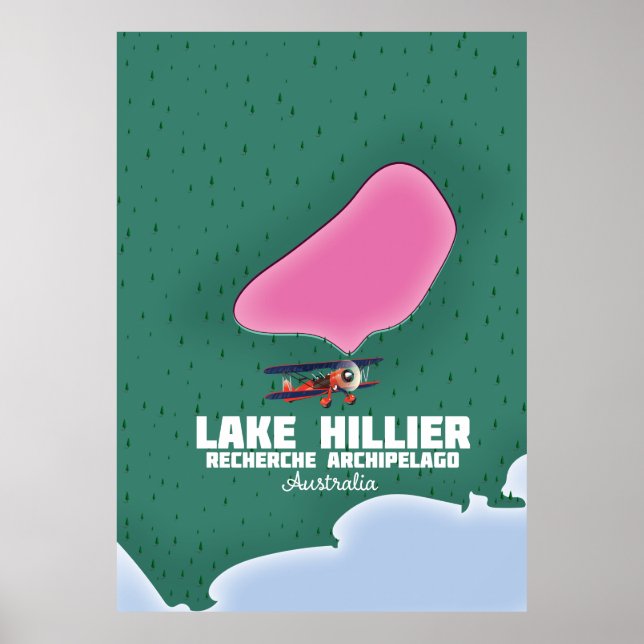 Lake Hillier Australian Map. Poster (Vorne)