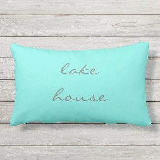Lake House Aqua Gray Aquamarin Blue Classy Kissen Für Draußen