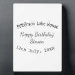 Lake house beach happy birthday add name date year fotoplatte<br><div class="desc">Design</div>