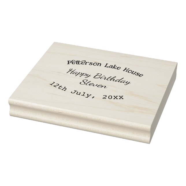 Lake house beach happy birthday add name date year gummistempel (Stempel)