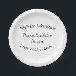 Lake house beach happy birthday add name date year pappteller<br><div class="desc">Design</div>