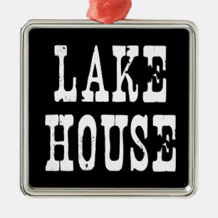 Lake House Black Silbernes Ornament