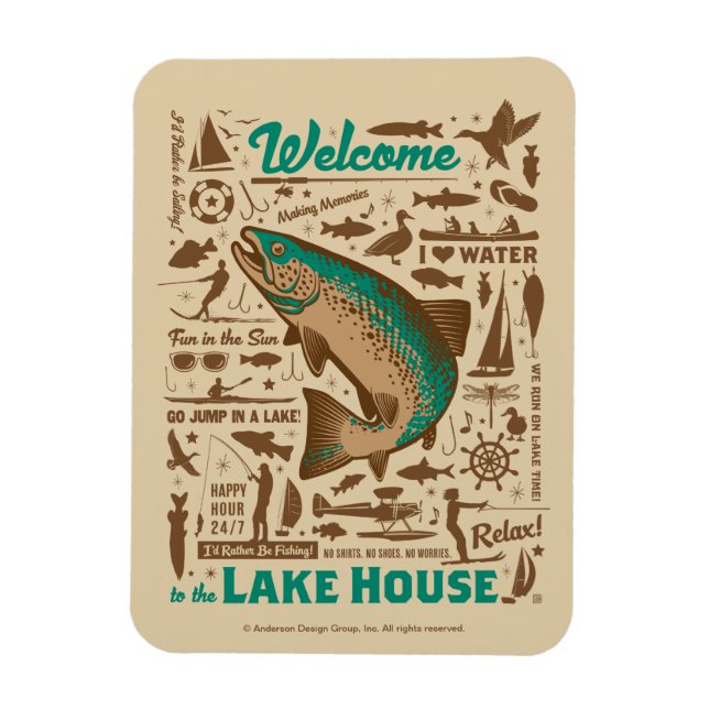Lake House Pattern Magnet (Vertikal)