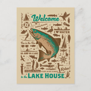 Lake House Pattern Postkarte