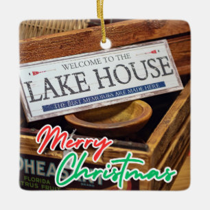 Lake House Weihnachts-Erinnerungen Keramikornament