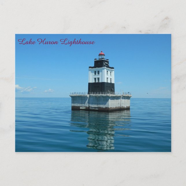 Lake Huron Lighthouse - Poe Reef Postkarte (Vorderseite)