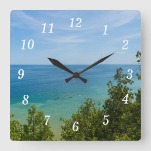 Lake Huron Lookout Wall Clock Quadratische Wanduhr