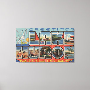 Lake Huron, Michigan - Große Buchstabenszenen Leinwanddruck