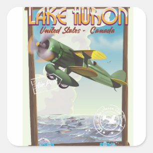 Lake Huron - USA - Kanada Quadratischer Aufkleber