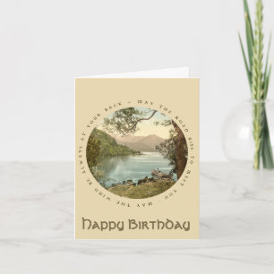 Lake in Kerry Irland Vintag Happy Birthday Card Karte