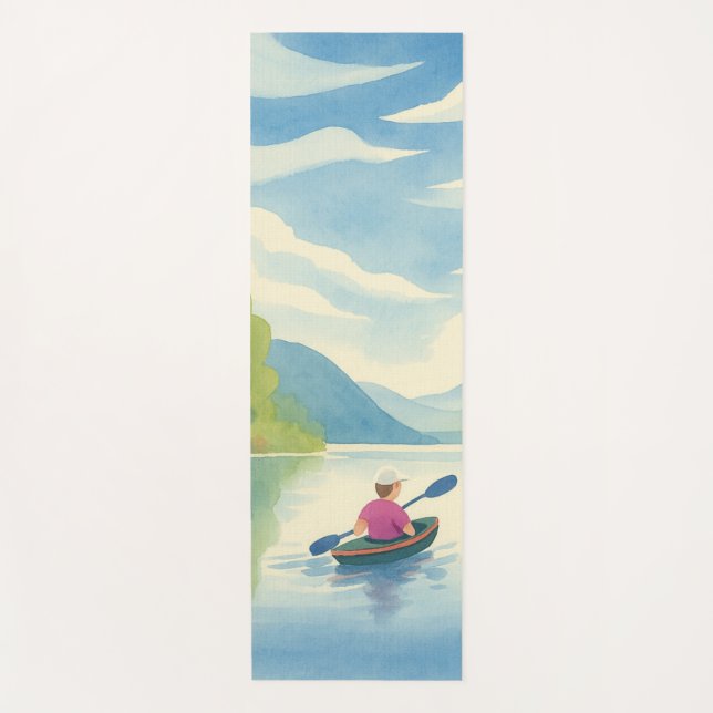 Lake Kayak Matching Left Watercolor Yogamatte (Vorderseite)