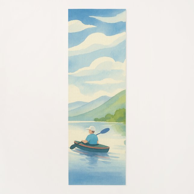 Lake Kayak Matching Right Watercolor Yogamatte (Vorderseite)