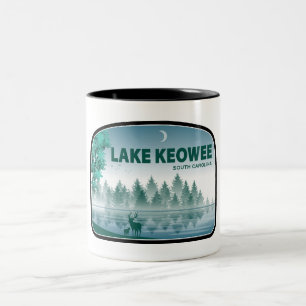 Lake Keowee South Carolina Hirsche Zweifarbige Tasse