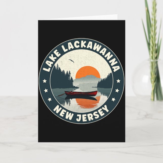 Lake Lackaw New Jersey Sunset T Shirt  Karte (Vorderseite)