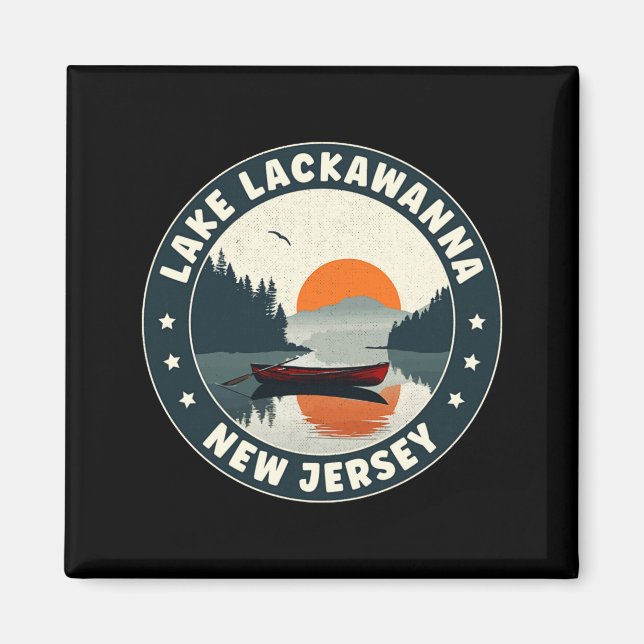 Lake Lackaw New Jersey Sunset T Shirt  Magnet (Vorne)