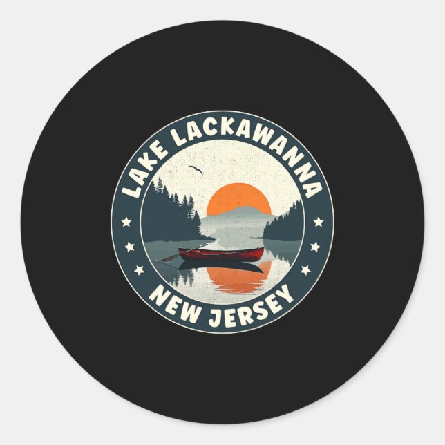Lake Lackaw New Jersey Sunset T Shirt  Runder Aufkleber (Vorderseite)