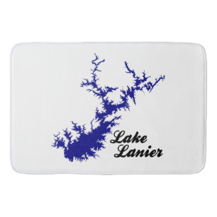 Lake Lanier Georgia Blue Ufer Schriftzug Kartenski Badematte