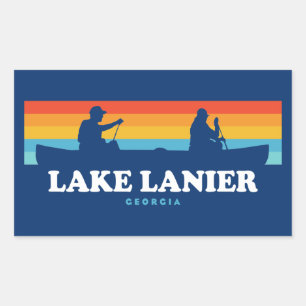 Lake Lanier Georgia Canoe Rechteckiger Aufkleber