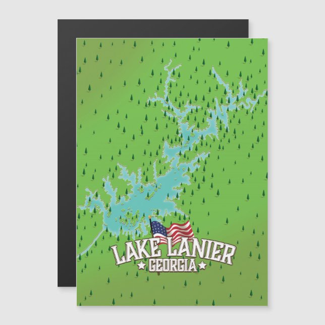 Lake Lanier Georgia Karte (Vorne/Hinten)