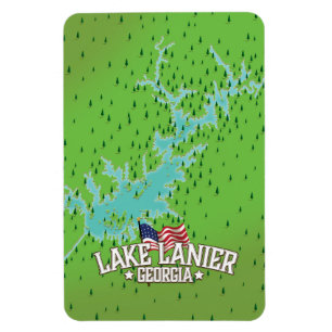 Lake Lanier Georgia Karte Magnet