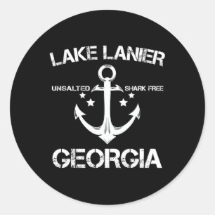 Lake Lanier Georgia Lustiges Angeln Camping Sommer Runder Aufkleber