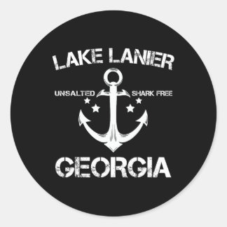 Lake Lanier Georgia Lustiges Angeln Camping Sommer Runder Aufkleber