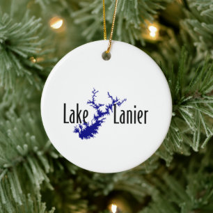 Lake Lanier Georgia See- und Karten- Booten und Fi Keramik Ornament