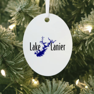 Lake Lanier Georgia See- und Kartenmaterial für Bo Ornament Aus Metall